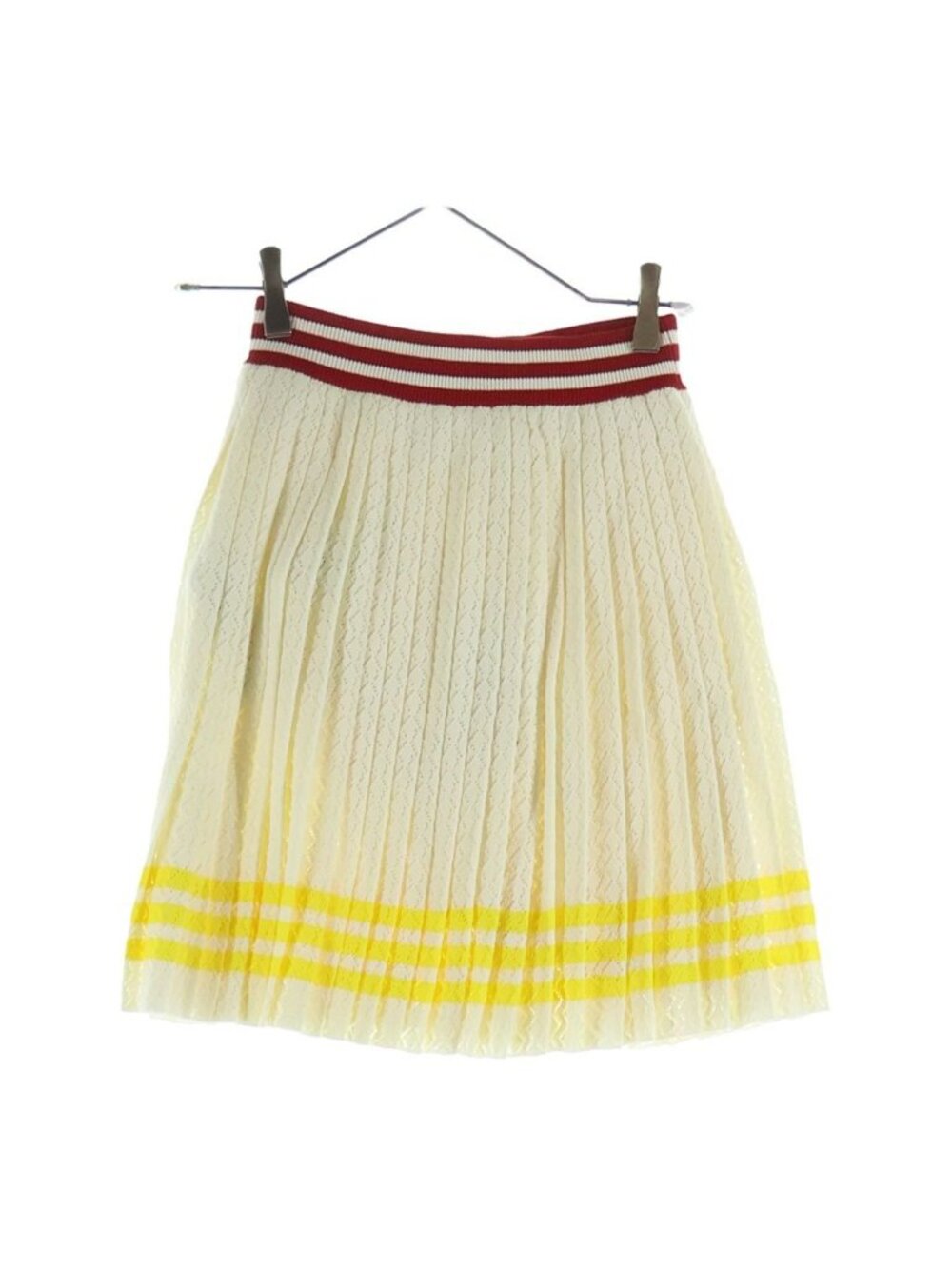 Gucci Adidas Cotton Knit Knitted Pleated Skirt Ivory - Picture 2 of 8